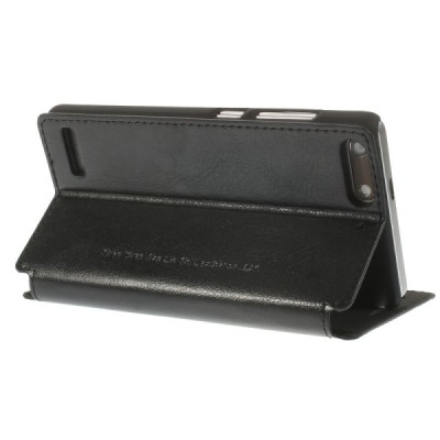 „Jilis“ atvērams ādas melns Huawei Ascend G6 futrālis / Vacins.lv