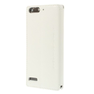„Jilis“ atvērams ādas balts Huawei Ascend G6 futrālis / Vacins.lv