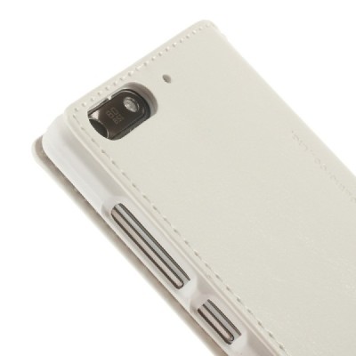 „Jilis“ atvērams ādas balts Huawei Ascend G6 futrālis / Vacins.lv