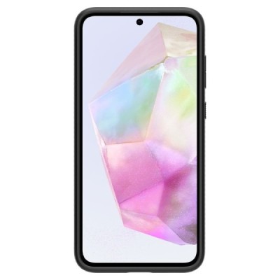 Samsung Galaxy A35 "Spigen" Liquid Air melns cieta silikona apvalks | vacins.lv