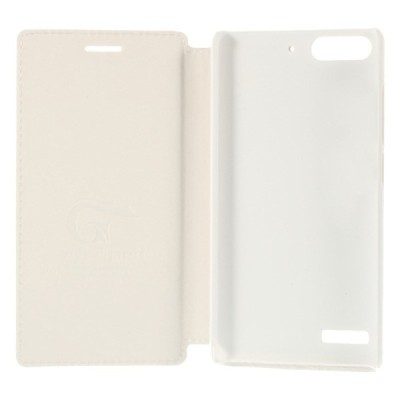 „Jilis“ atvērams ādas balts Huawei Ascend G6 futrālis / Vacins.lv