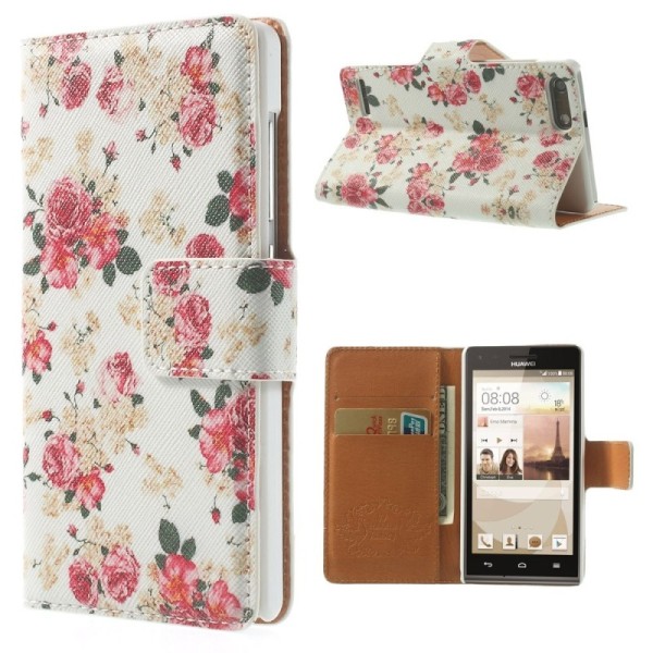 Atvēramais „rožu“ maciņš - balts (Ascend G6)