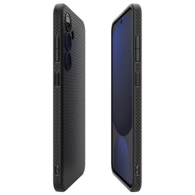 „Spigen“ Liquid Air Samsung Galaxy S24 FE juodas kieto silikono dėklas - nugarėlė | Priedai.lt