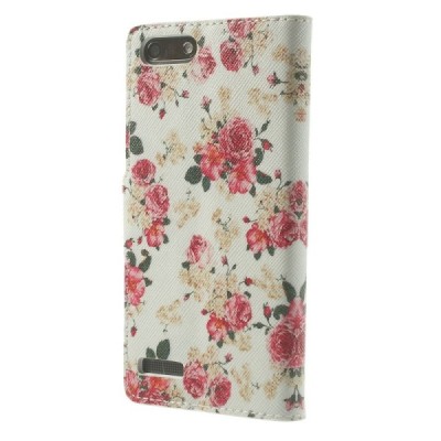 Atvēramais Huawei Ascend G6 rožu krāsains maciņš - balts / Vacins.lv