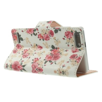 Atvēramais Huawei Ascend G6 rožu krāsains maciņš - balts / Vacins.lv