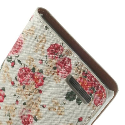 Atvēramais Huawei Ascend G6 rožu krāsains maciņš - balts / Vacins.lv