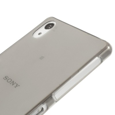Sony Xperia Z2 dzidrs (caurspīdīgs) cieta silikona TPU pasaulē planākais pelēks futrālis / Vacins.lv