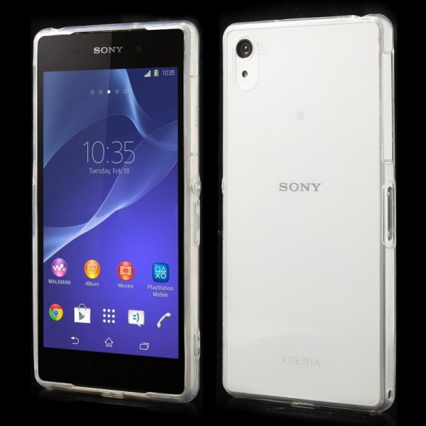 Ploniausias TPU skaidrus dėklas - baltas (Xperia Z2)