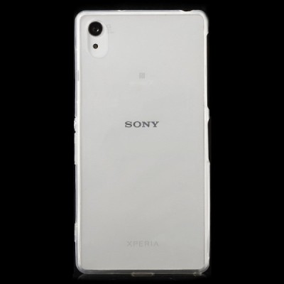 Sony Xperia Z2 skaidrus (permatomas) kieto silikono TPU ploniausias pasaulyje baltas dėklas / Priedai.lt