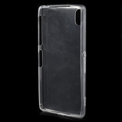 Sony Xperia Z2 skaidrus (permatomas) kieto silikono TPU ploniausias pasaulyje baltas dėklas / Priedai.lt