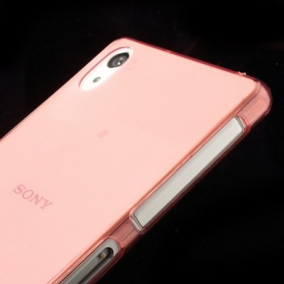 Sony Xperia Z2 dzidrs (caurspīdīgs) cieta silikona TPU pasaulē planākais sarkans futrālis / Vacins.lv