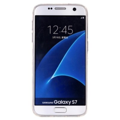 Samsung Galaxy S7 (G930) „Marble“ cieta silikona (TPU) melns apvalks | vacins.lv