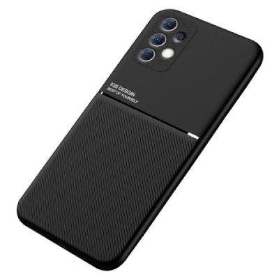 Samsung Galaxy A33 5G (SM-A336E) „Lines“ Magnetic melns ādas apvalks | Vacins.lv