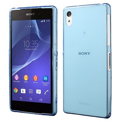 Sony Xperia Z2 dzidrs (caurspīdīgs) cieta silikona TPU pasaulē planākais zils futrālis / Vacins.lv