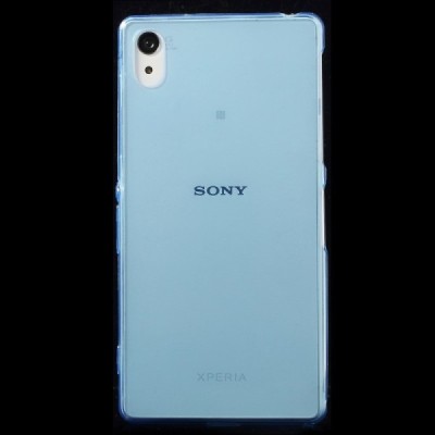 Sony Xperia Z2 dzidrs (caurspīdīgs) cieta silikona TPU pasaulē planākais zils futrālis / Vacins.lv
