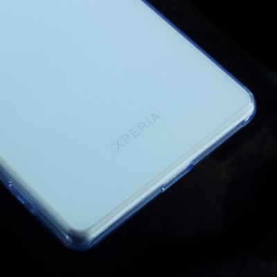 Sony Xperia Z2 dzidrs (caurspīdīgs) cieta silikona TPU pasaulē planākais zils futrālis / Vacins.lv