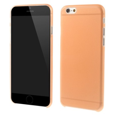 Ploniausias pasaulyje plastikinis skaidrus Apple iPhone 6 (6s) oranžinis dėklas - nugarėlė / Priedai.lt