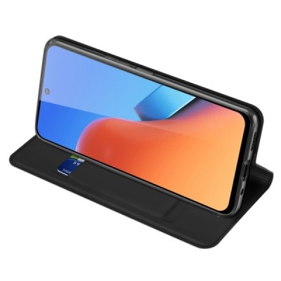 „Dux Ducis“ Skin serijos Xiaomi Redmi 12 4G 5G juodas odinis atverčiamas dėklas | Priedai.lt