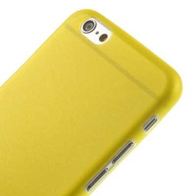 Ploniausias pasaulyje plastikinis skaidrus Apple iPhone 6 (6s) geltonas dėklas - nugarėlė / Priedai.lt