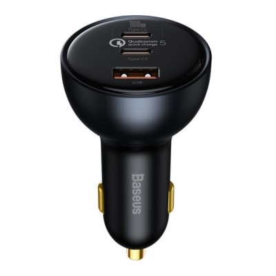 „Baseus“ Multi-Port Fast Charge automobilinis įkroviklis (160W) - juodas + Type-C laidas | Priedai.LT