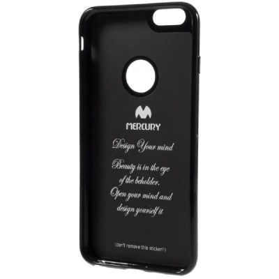 Apple iPhone 6 (6s) juodas Mercury kieto silikono (TPU) dėklas / Priedai.lt