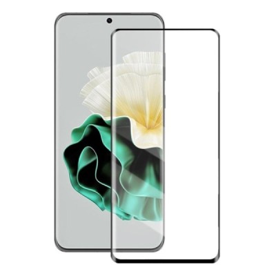 Huawei P60 (P60 Pro) „Mocolo“ 9H Tempered Glass sustiprintos apsaugos juodas pilnai dengiantis apsauginis ekrano stiklas | Pried