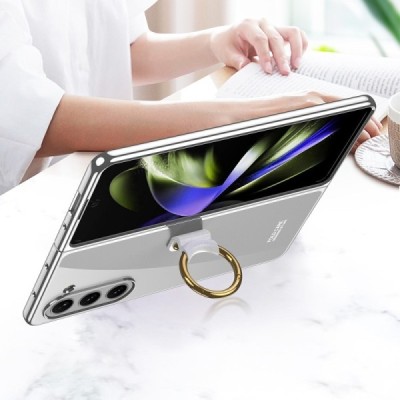 Samsung Galaxy Fold5 5G (SM-F946B) GKK Ring skaidrus plastikinis sidabro spalvos dėklas - nugarėlė | Priedai.lt