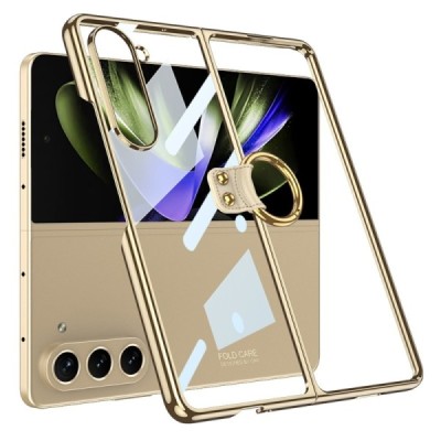 Samsung Galaxy Fold5 5G (SM-F946B) GKK Ring skaidrus plastikinis aukso spalvos dėklas - nugarėlė | Priedai.lt