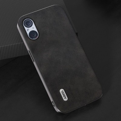 Sony Xperia 5 V „Abeel“ Texture melns ādas apvalks | Vacins.lv