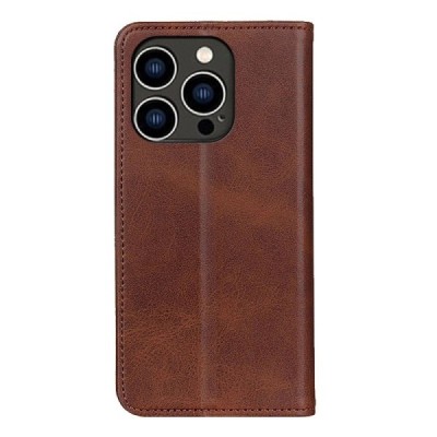 Apple iPhone 15 Pro „Split“ sērijas tumši brūns atvērams maciņš, maks | Vacins.lv