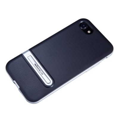 Nillkin Youth Kickstand pastiprinātas aizsardzības melns apmales sudrabā krāsā Apple iPhone 7 (iPhone 8) apvalks | Vacins.lv