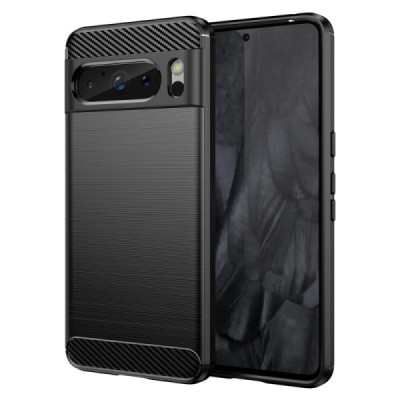 Google Pixel 8 Pro „Carbon“ cieta silikona (TPU) melns vāciņš | Vacins.lv