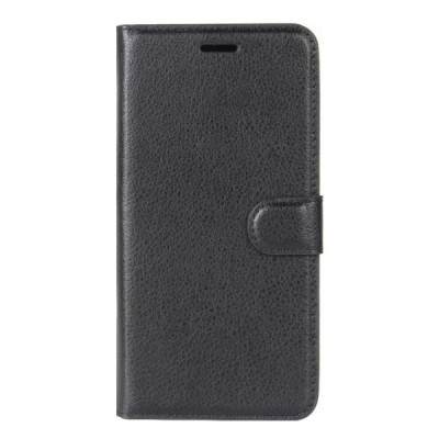 Nokia 6 2018 un Nokia 6.1 „Litchi“ atvēramais ādas melns maciņš (maks) | Vacins.lv