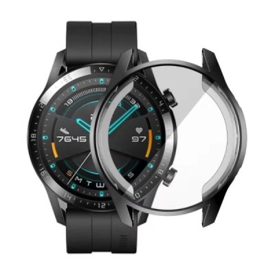Cietā silikona (TPU) Huawei Watch GT 2 46mm melns apvalks priekš viedpulksteņa | Vacins.lv