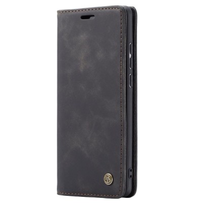 Huawei P20 Lite (Nova 3e) CaseMe Retro solīds atvēramais ādas melns maciņš - maks | Vacins.lv