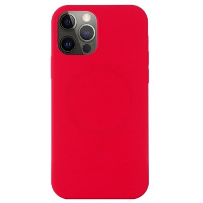 Apple iPhone 12 ir Apple iPhone 12 Pro Shell MagSafe kieto silikono TPU raudonas dėklas - nugarėlė | Priedai.lt