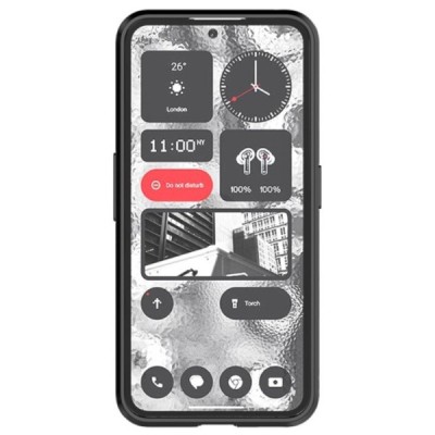 Sustiprintos apsaugos „Kickstand“ Nothing Phone 2 juodas kieto silikono (TPU) ir plastiko dėklas | Priedai.lt