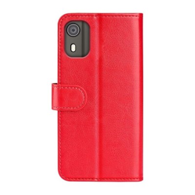 Nokia C02 atvēramais ādas sarkans maciņš (maks) | Vacins.lv