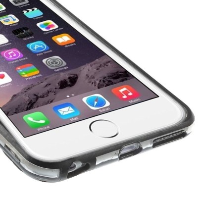 Apple iPhone 6 Plus (6s Plus) dzidrs, caurspīdīgs rāmis (sānu apmale, bamperis) - melns / Vacins.lv