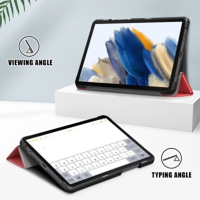 Samsung Galaxy Tab A11 / A9 atvēramais sarkans maciņš | Vacins.lv