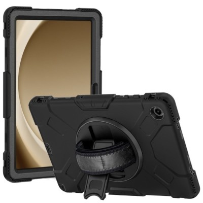 Samsung Galaxy Tab A9+ pastiprinātas aizsardzības melns (360°) apvalks, vaciņš | Vacins.lv