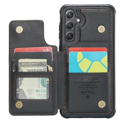 Samsung Galaxy S23 FE (Fan Edition) „CaseMe“ Wallet melns plastika apvalks | vacins.lv