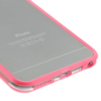 Apple iPhone 6 Plus (6s Plus) dzidrs, caurspīdīgs rāmis (sānu apmale, bamperis) - rozs / Vacins.lv