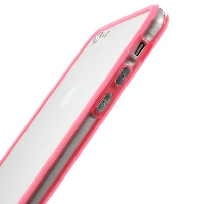 Apple iPhone 6 Plus (6s Plus) dzidrs, caurspīdīgs rāmis (sānu apmale, bamperis) - rozs / Vacins.lv