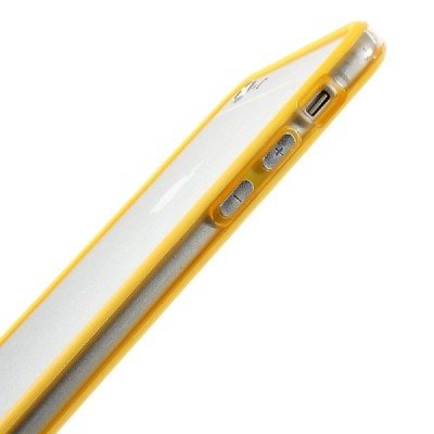 Apple iPhone 6 Plus (6s Plus) dzidrs, caurspīdīgs rāmis (sānu apmale, bamperis) - dzeltens / Vacins.lv