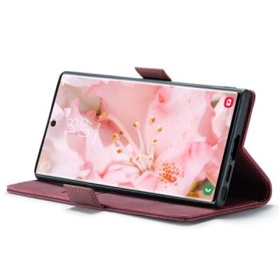 Samsung Galaxy S24 Ultra (SM-S928) CaseMe Retro solīds atvēramais ādas bordo maciņš - maks | Vacins.lv