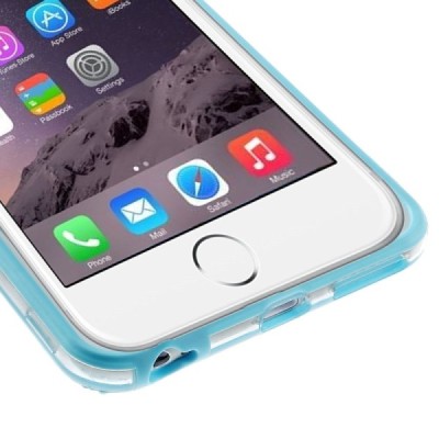 Apple iPhone 6 Plus (6s Plus) dzidrs, caurspīdīgs rāmis (sānu apmale, bamperis) - gaiši zils / Vacins.lv