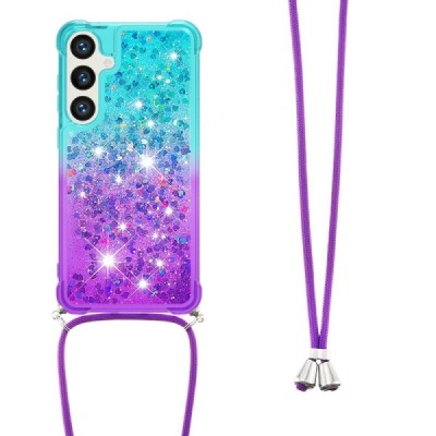 Samsung Galaxy S24 (SM-S921) „Strap“ Shine kieto silikono TPU mėlynas violetinis dėklas - nugarėlė | Priedai.lt