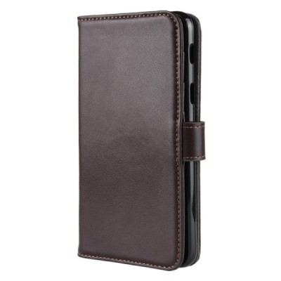 Samsung Galaxy A6+ 2018 atvēramais ādas brūns maciņš (maks) | Vacins.lv