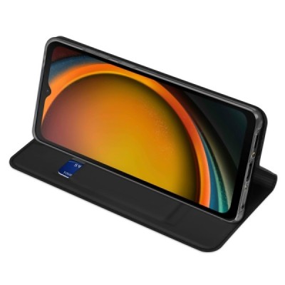 „Dux Ducis“ Skin serijos Samsung Galaxy Xcover 7 (G556B) juodas odinis atverčiamas dėklas | Priedai.lt